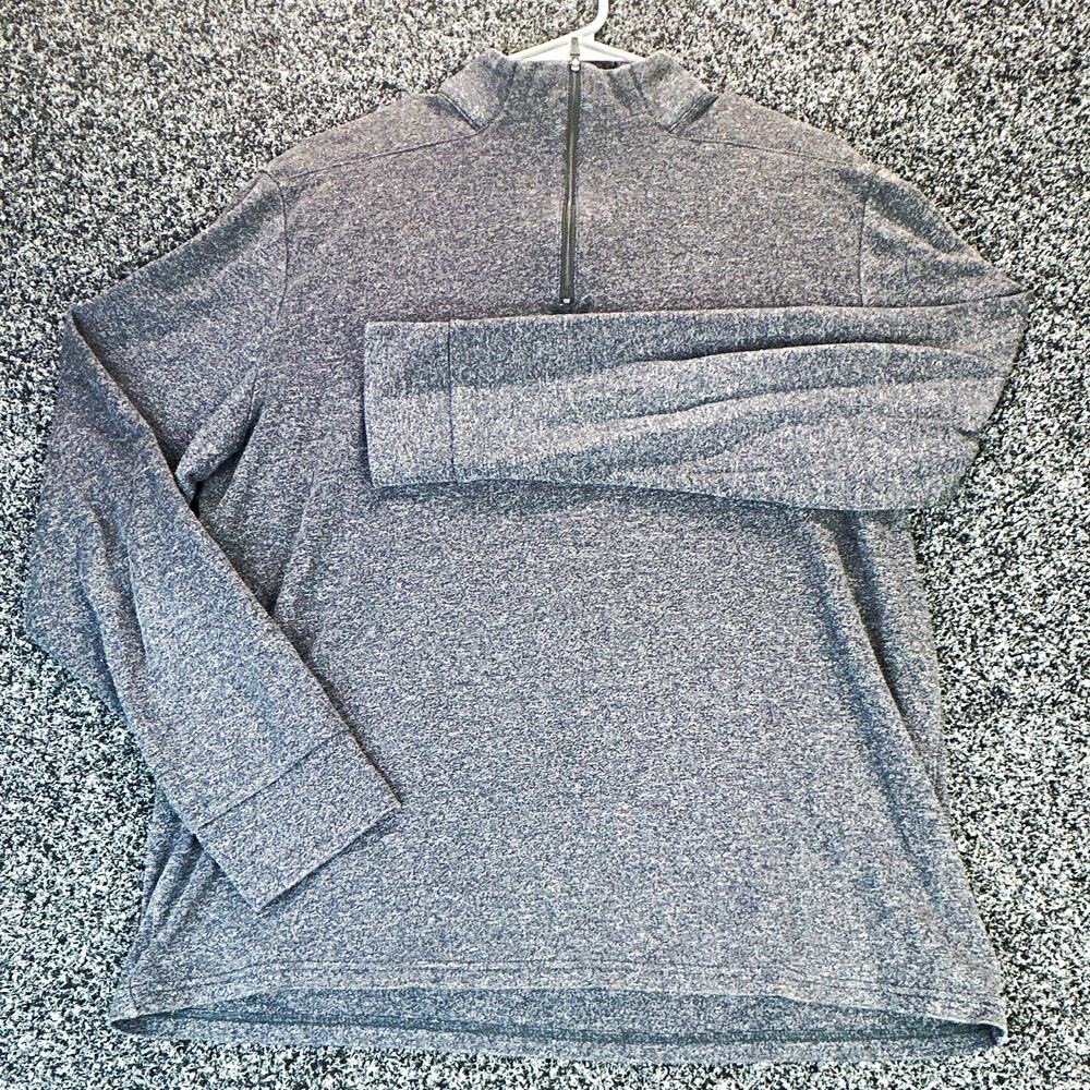 Marc Anthony Men’s Gray 1/4 Zip Mock Neck Stretch Pullover Slim Fit L